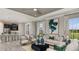 A living room features a sectional sofa, chairs, and a view to the outdoor landscape at 29536 Zupetta Ln, Wesley Chapel, FL 33545