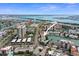 Wide aerial shot showing the proximity of the property to the bay and the convenient parking at 400 Larboard Way # 103, Clearwater, FL 33767