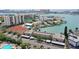 Aerial view of a coastal community offering both waterfront and city views at 400 Larboard Way # 103, Clearwater, FL 33767