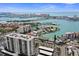 Overhead view of a coastal cityscape with stunning ocean and bay views at 400 Larboard Way # 103, Clearwater, FL 33767
