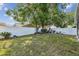 Spacious backyard enclosed by a white fence, featuring a large tree for shade, perfect for outdoor activities at 4606 Copper Ln, Plant City, FL 33566