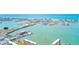 Panoramic aerial view of a vibrant coastal town with a bridge, waterways, and boat docks at 4611 Duhme Rd # 1A, St Petersburg, FL 33708