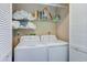 Laundry closet with stacked shelving unit and included washing machine and dryer at 4611 Duhme Rd # 1A, St Petersburg, FL 33708