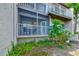 Outdoor patio with white railings and flourishing ferns and green foliage at 4611 Duhme Rd # 1A, St Petersburg, FL 33708