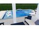 Rendering highlighting the pool's in-water seating, adjacent hot tub, and the outdoor lounge area perfect for relaxing poolside at 5460 Sandy Shell Dr, Apollo Beach, FL 33572