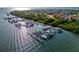Picturesque marina showcasing numerous boats docked amidst beautiful waterfront homes and lush greenery at 6317 Marbella Blvd, Apollo Beach, FL 33572