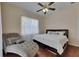 Relaxing bedroom with hardwood floors, neutral walls, and ceiling fan at 6317 Marbella Blvd, Apollo Beach, FL 33572