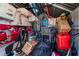 Interior view of shed, filled with an assortment of household items and equipment, maximizing storage capacity at 7019 Wiseman Run Dr, Sun City Center, FL 33573