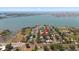 Aerial view of a home near a bay, showcasing its location and neighborhood at 7909 Garden N Dr, St Petersburg, FL 33710