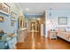 The main bedroom has dual dressers, with an entrance to the hallway and to a small breakfast bar at 830 Pinellas Bayway S, St Petersburg, FL 33715