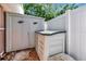 Exterior shed provides additional storage space with decorative bird accents at 940 43Rd Ne Ave, St Petersburg, FL 33703