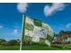 A golf course flag with 