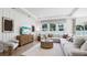 Bright living room featuring a comfortable sectional sofa, stylish decor, and large windows with natural light at 10589 Farm Hill Ave, Land O Lakes, FL 34638