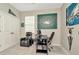 Bedroom with comfortable furniture decorated with Philadelphia Eagles memorabilia throughout at 16633 Mooner Plank Cir, Wimauma, FL 33598