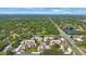 Expansive aerial view of a condo complex nestled among lush greenery, highlighting its tranquil setting at 2205 Belleair Rd # A24, Clearwater, FL 33764