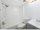 Bathroom featuring modern fixtures, including a shower head and vanity at 2205 Belleair Rd # A24, Clearwater, FL 33764
