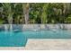 The backyard pool has a stone waterfall feature and tropical landscaping around its perimeter at 5025 W Homer Ave, Tampa, FL 33629