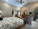 The owner's retreat includes vaulted ceilings, a spacious layout, sitting area, and neutral carpeting for a relaxing atmosphere at 6805 Monet Cir, Temple Terrace, FL 33617