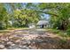 A spacious backyard with trees and a shed, offering plenty of room for outdoor activities at 1591 S Prospect Ave, Clearwater, FL 33756