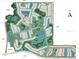 Aerial community map view showcasing lush landscaping, ponds, and well-designed residential layout at 29477 Velletri Ln, Wesley Chapel, FL 33543