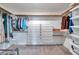 Spacious walk-in closet with built-in shelving and ample storage for clothes and accessories at 4201 Globe Thistle Dr, Tampa, FL 33619