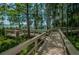 Scenic boardwalk with picnic spot amidst trees overlooking the lake, perfect for enjoying nature at 4693 Aylesford Dr, Palm Harbor, FL 34685