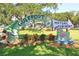 A charming welcome sign decorated with art and marine themes, surrounded by lush greenery at 500 45Th S St, St Petersburg, FL 33711