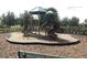 Community playground with mulch, slides, climbing areas, and fencing at 7029 White Treetop Pl, Riverview, FL 33578