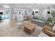 Spacious living area connected to a modern kitchen, featuring a comfortable sofa, stylish decor, and open layout at 200 98Th Ne Ave, St Petersburg, FL 33702
