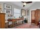 Bright office space with eclectic decorations, a ceiling fan, and lots of light at 224 Ontario Ave, Crystal Beach, FL 34681