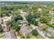 Aerial view of a neighborhood with mature trees and greenery surrounding the homes at 513 Tweed Ave, Seffner, FL 33584