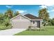 Charming single-story home with a two-car garage, stone accents, and lush landscaping at 5224 Salt Marsh Rd, Wimauma, FL 33598