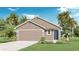 Charming one-story home with stone accents, a neutral color palette, and an attached two-car garage at 5226 Salt Marsh Rd, Wimauma, FL 33598