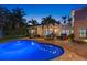 Stunning backyard with a luminous pool, spacious patio area, and beautifully landscaped surroundings at 556 21St Ne Ave, St Petersburg, FL 33704