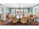 Elegant dining room with a large round table, hardwood floors, and custom millwork for a sophisticated ambiance at 556 21St Ne Ave, St Petersburg, FL 33704