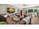 Inviting living room with hardwood floors, a view of the outdoor pool, and comfortable seating for relaxed living at 556 21St Ne Ave, St Petersburg, FL 33704