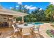 Inviting backyard with a covered bar area, a refreshing pool, and comfortable outdoor seating on a beautiful paver patio at 556 21St Ne Ave, St Petersburg, FL 33704