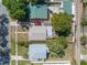 Aerial view of the property highlighting its lot size and proximity to neighboring homes at 633 47Th N Ave, St Petersburg, FL 33703