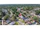 Aerial real estate shot showcasing home amidst a canopy of trees and the surrounding neighborhood at 633 47Th N Ave, St Petersburg, FL 33703
