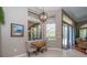 Cozy breakfast nook with large windows providing natural light and pool views at 8376 Golden Prairie Dr, Tampa, FL 33647