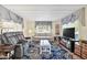 Cozy living room with a blue patterned rug, gray sofa, and ample natural light at 9790 66Th N St # 160, Pinellas Park, FL 33782