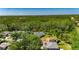 An aerial view highlighting a home with a pool, surrounded by mature trees and a vibrant neighborhood at 21744 Waverly Shores Ln, Land O Lakes, FL 34637