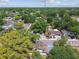 Aerial view featuring homes amid lush trees in a charming and friendly neighborhood at 3411 N 12Th St, Tampa, FL 33605