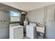 Functional laundry room with washer, dryer, water heater, and utility sink for convenience at 3572 Pocahontas Dr, Largo, FL 33774