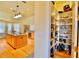 Kitchen and pantry view; the kitchen has an island, while the pantry is full of storage at 441 Lucerne Ave, Tampa, FL 33606
