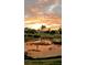 Tranquil sunset view with houses and palm trees reflecting on a swampy landscape at 5702 Tides Pl, Apollo Beach, FL 33572