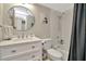 Updated bathroom with a modern vanity and shower-tub combination at 7041 Lexington Cir, Brooksville, FL 34602