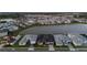 Aerial view of new home development with lakes and pristine landscaping, near highway at 8580 Ivy Stark Blvd, Wesley Chapel, FL 33545