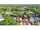 Aerial view of neighborhood featuring tree-lined streets and city skyline in background at 917 W Alfred St, Tampa, FL 33603