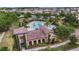 Aerial view of the community pool, amenity center and nearby manicured landscaping at 935 Terra Vista St, Brandon, FL 33511